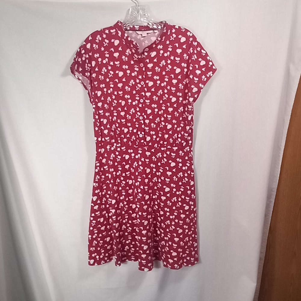 Boden Red Floral Flippy Jersey Dress Size 10